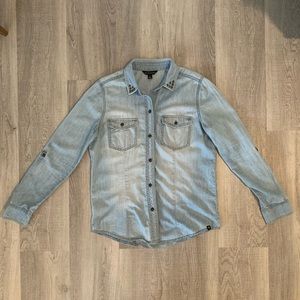 Rock & Republic studded collar denim shirt